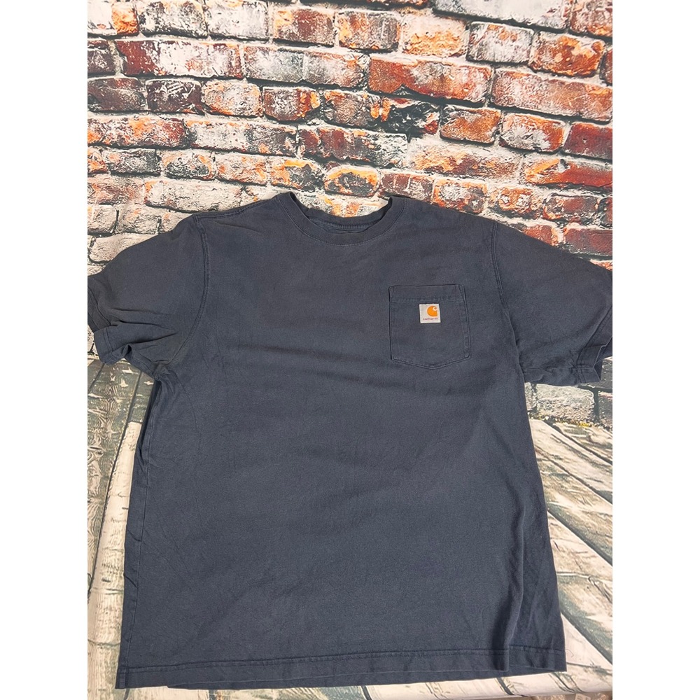 Carhartt K87 Mens Loose‎ Fit Workwear Pocket T-Shirt Navy Blue Large Cotton Tee
